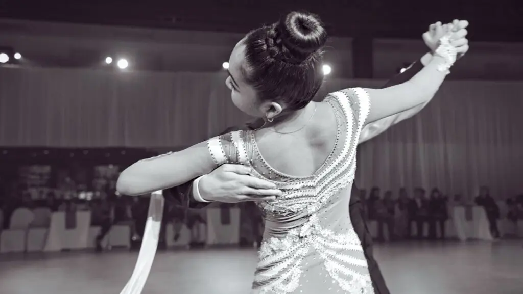 Graceful ballroom dance performance capturing elegance and skill, indoors in Vancouver.