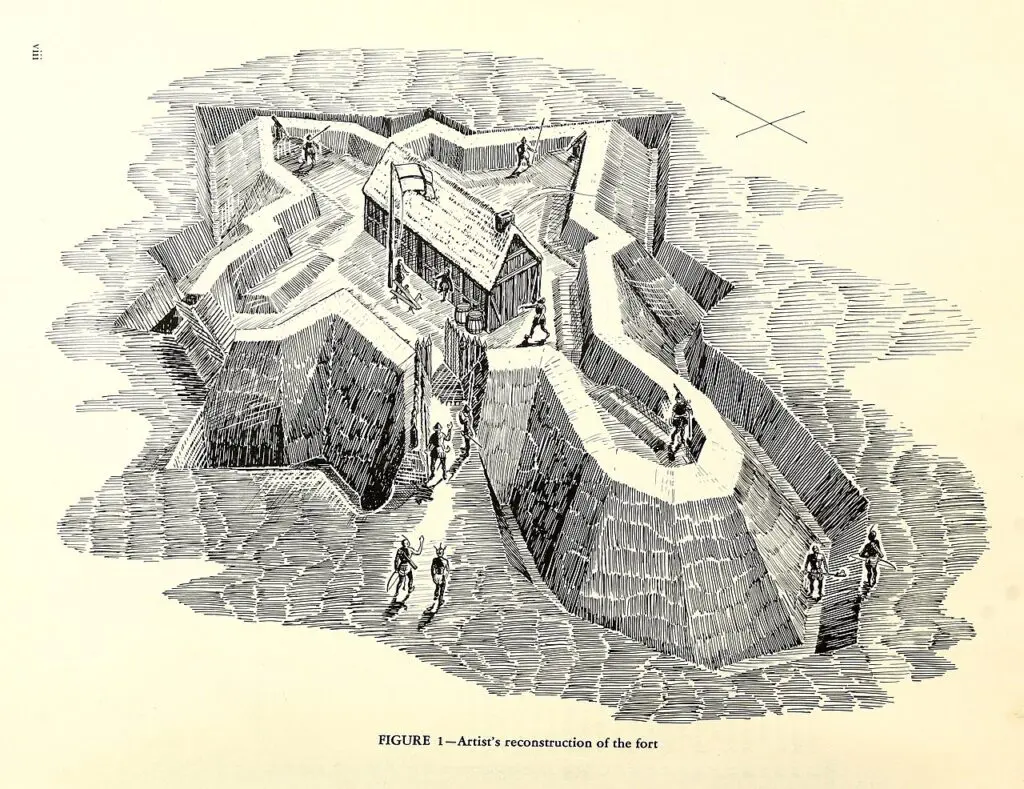 Kresba pevnosti Roanoke