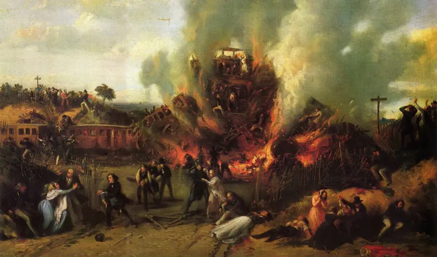 Malba vlakového neštěstí u Versailles