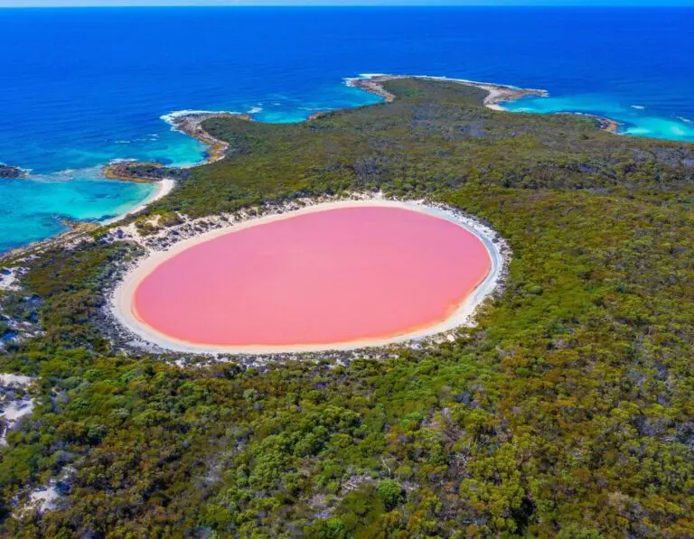 Růžové jezero v Austrálii