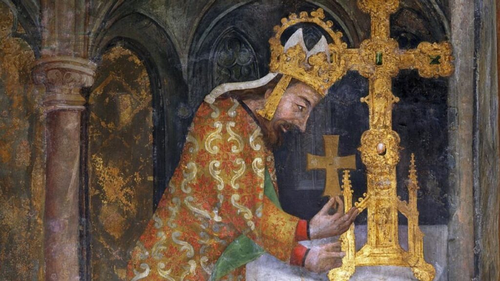 Karel IV. na obrazu ostatkové scény z kaple sv. Kateřiny (cca 1360)