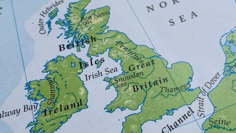 mapa Britských ostrovů