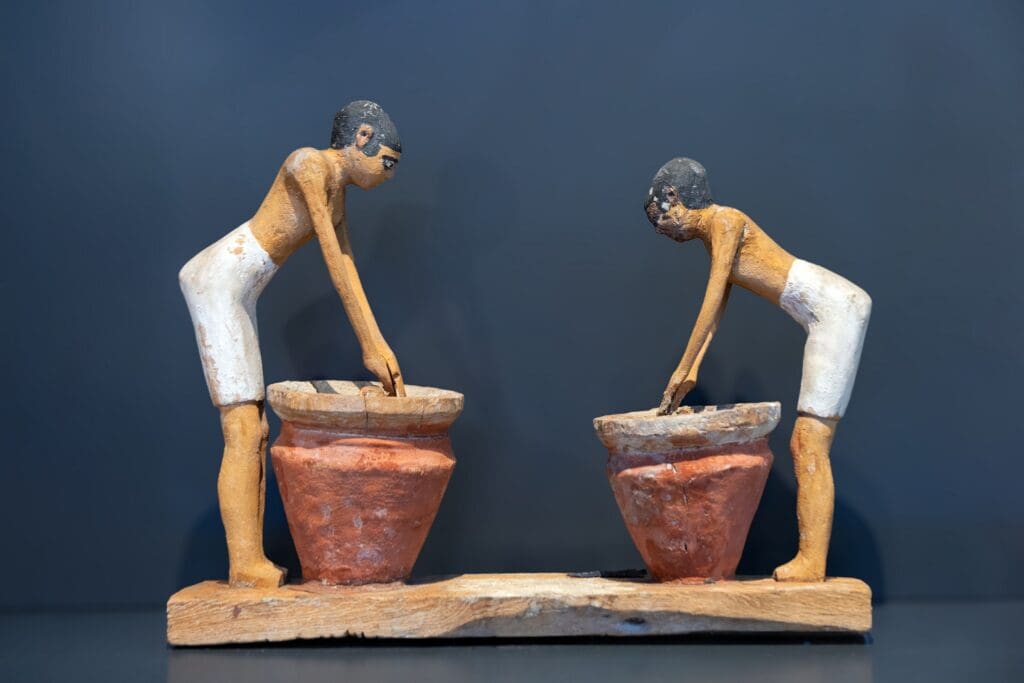 Staří Egypťané připravují jídlo - muzeum v Káhiře